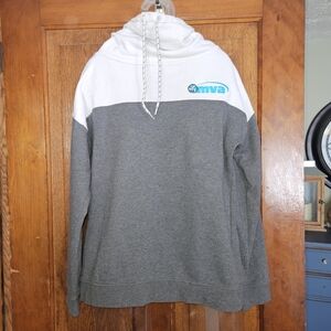 Michigan Vollyball Association Womens Small Gray and White Cowl Neck Sweatshirt